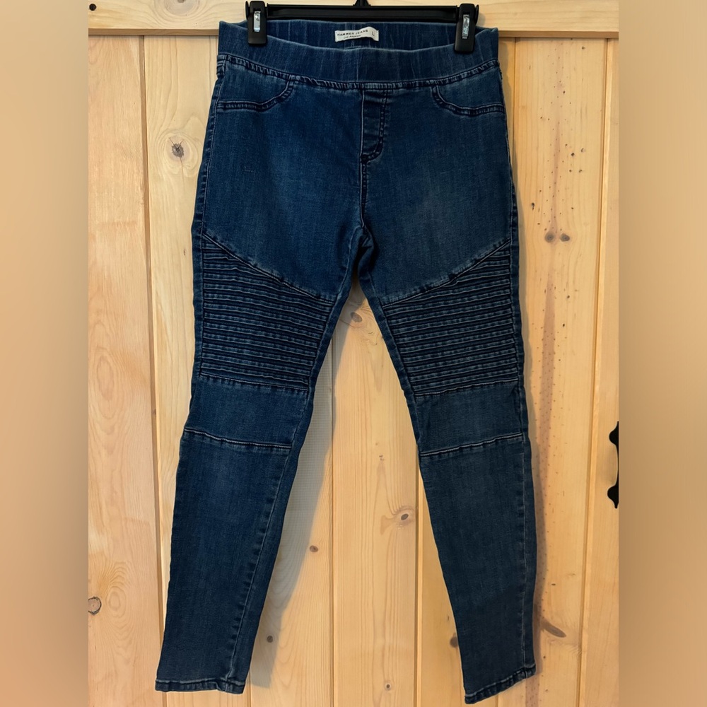 HAMMER JEANS denim moto leggings with pockets